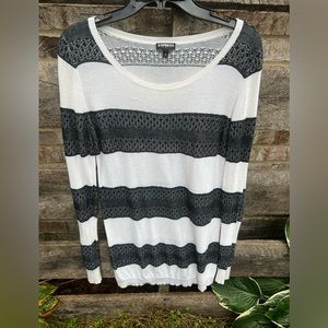 Black and white sweater by express size large